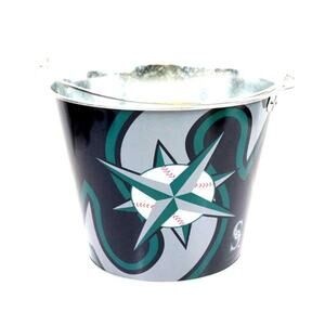MLB Seattle Mariners Metal Beer Bucket Retro 6 Bottles New Blue Big Logo Bar